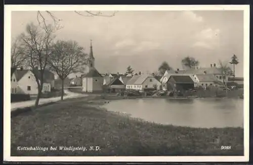 AK Windigsteig /N.-Oe., Kottschallings, Ortspartie am Weiher