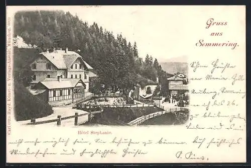 AK Semmering, Blick auf Hotel Stephanie