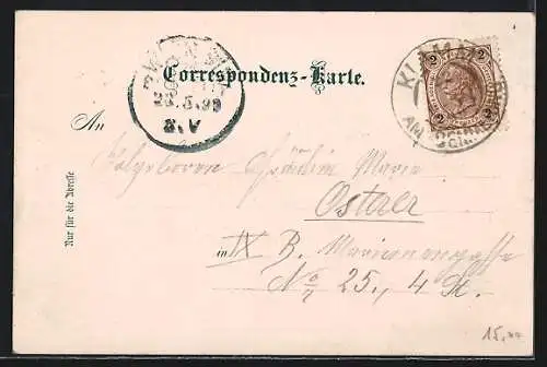 Lithographie Semmering, Ortsansicht und Ruine Klamm, Weinzöttlwand