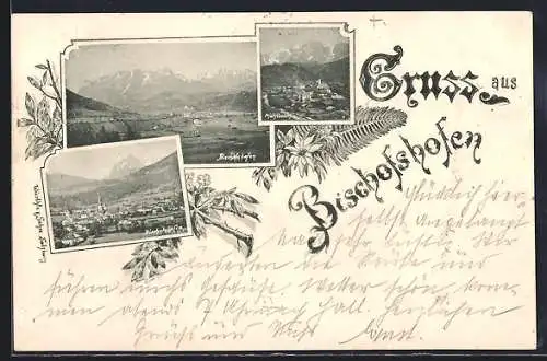 AK Bischofshofen, Ortsansichten mit Landschaft, Ortsansicht Mühlbach