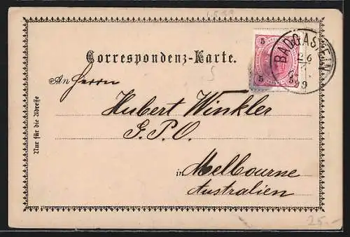 AK Bad Gastein, Wasserfall, Ortsansicht