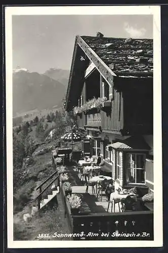 AK Steinach a. Br., Gasthaus Sonnwend-Alm mit Terrasse