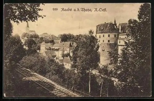 AK Raabs a. d. Thaya, Ortsansicht mit Schloss