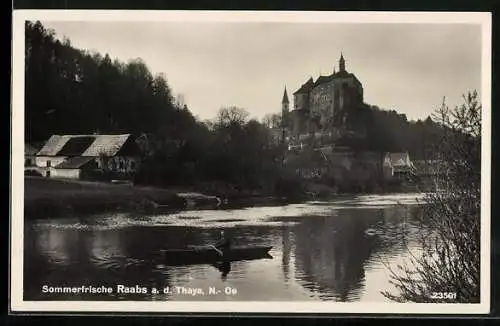 AK Raabs a. d. Thaya, Uferpartie mit Schloss