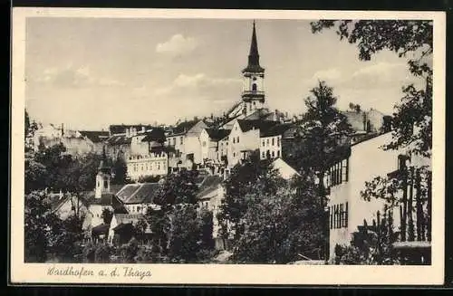 AK Waidhofen a. d. Thaya, Thayapartie mit Blick zur Kirche