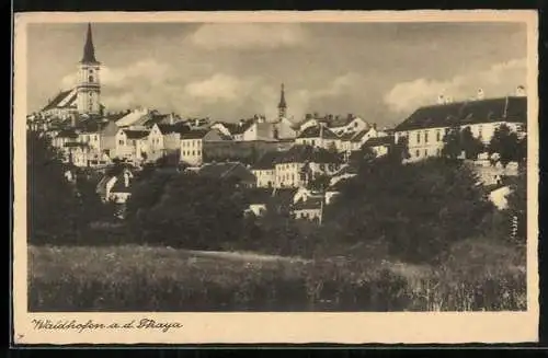 AK Waidhofen a. d. Thaya, Ortsansicht mit Kirche