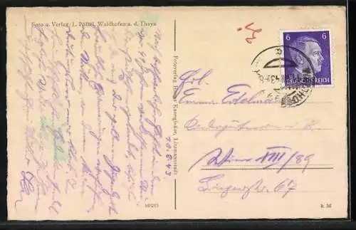 AK Waidhofen a. d. Thaya, Ortsansicht mit Kirche