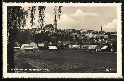 AK Waidhofen an der Thaya, Ortsansicht mit Kirche