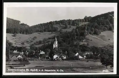 AK St. Andrä v. d. Hagentale, Ortsansicht mit Kirche