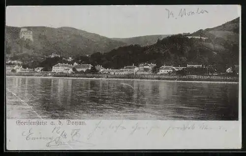 AK Greifenstein a. d. Donau, Ortsansicht aus der Vogelschau