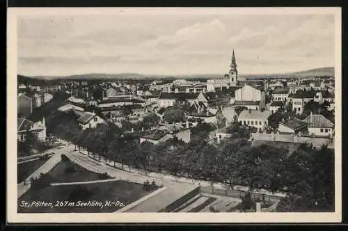 AK St. Pölten /N.-Do., Ortsansicht mit Kirche
