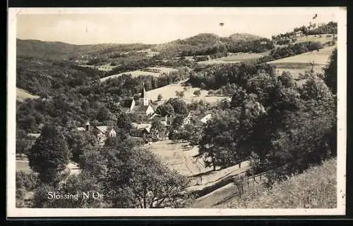 AK Stössing /N. Oe., Ortsansicht vom Berg aus