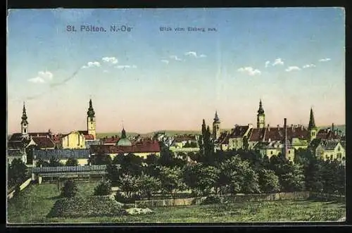 AK St. Pölten /N.-Oe., Ortsansicht vom Eisberg aus