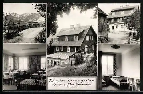 AK Payerbach, Kreuzberg, Pension Baumgartner, Aussen- und Innenansichten