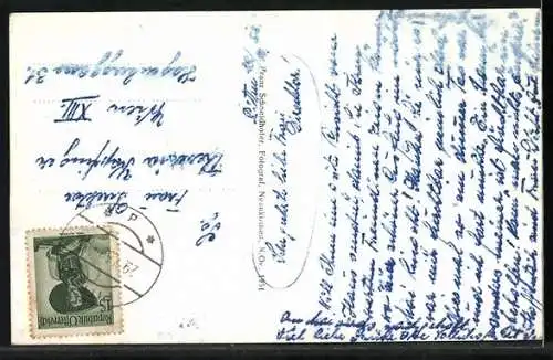 AK Pitten a. d. Aspangbahn, Geschäft v. Karl Scheriau, Ortsansicht