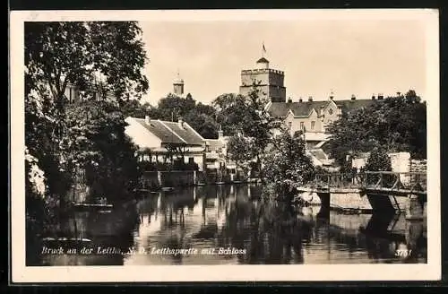 AK Bruck an der Leitha, Leithapartie mit Schloss