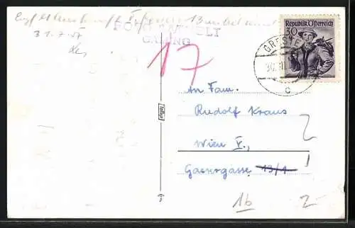 Foto-AK Gaming, Ortsansicht aus der Vogelschau