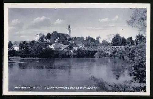 AK Wieselburg a. d. E., Zusammenfluss der gr. u. kl. Erlauf