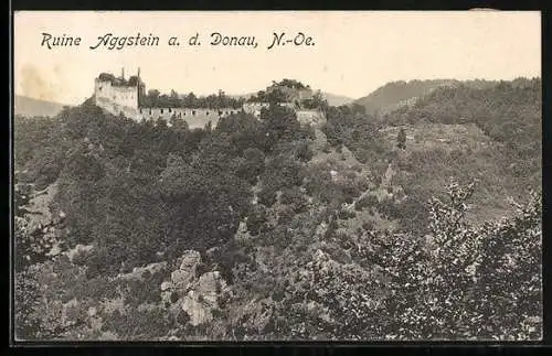 AK Aggstein a. d. Donau, Blick auf die Ruine