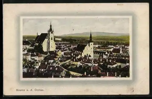 AK Krems a. d. Donau, Teilansicht mit Kirchen