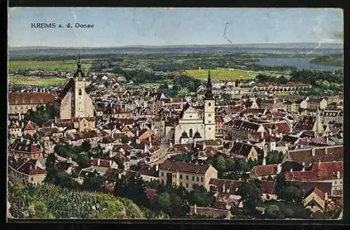 AK Krems a. d. Donau, Blick über die Ortschaft