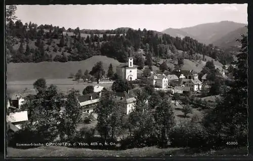 AK Opponitz a. d. Ybbs, Ortspartie mit Kirche