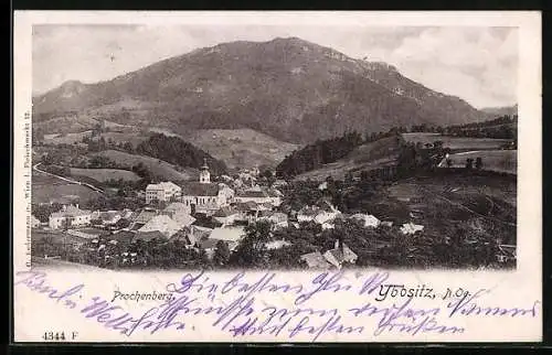 AK Ybbsitz /N.-Oe., Ortsansicht mit dem Prochenberg