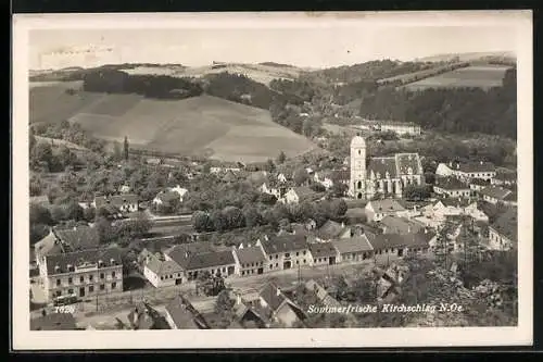 AK Kirchschlag /N. Oe., Strassenpartie mit Kirche
