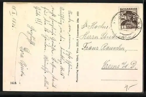 AK Kirchschlag /N. Oe., Strassenpartie mit Kirche