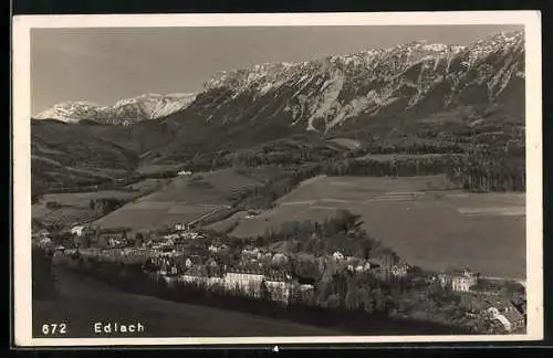 AK Edlach, Teilansicht mit Bergen