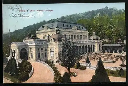 AK Baden, Kurhaus-Anlagen mit Gartenlokal