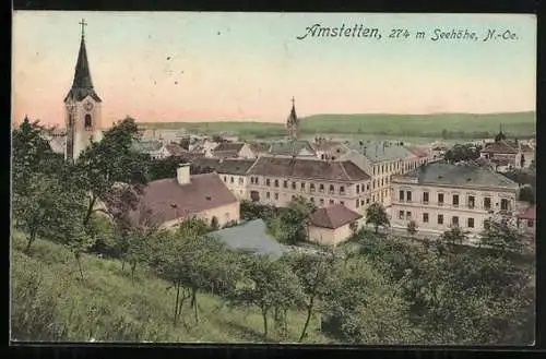AK Amstetten /N.-Oe., Teilansicht mit Bäumen