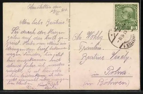 AK Amstetten /N. Oe., Teilansicht mit Kirche