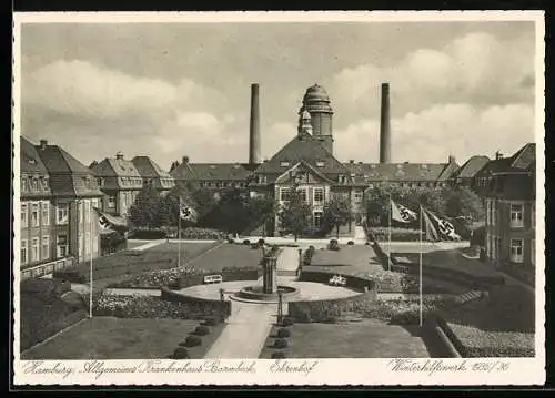AK Hamburg-Barmbeck, Allgemeines Krankenhaus, Ehrenhof mit n