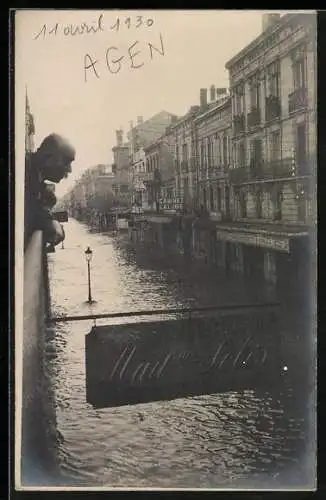 AK Agen, Inondation de 1930, Haute Couture de Madame Solés, Cabinet la Lubie