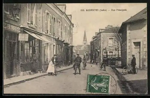 AK Ardentes, Rue principale, Strassenpartie