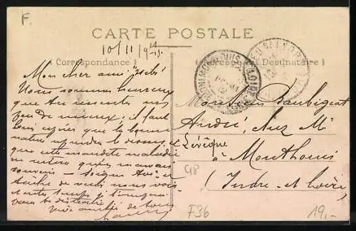AK Villedieu /Indre, Route de Châteauroux