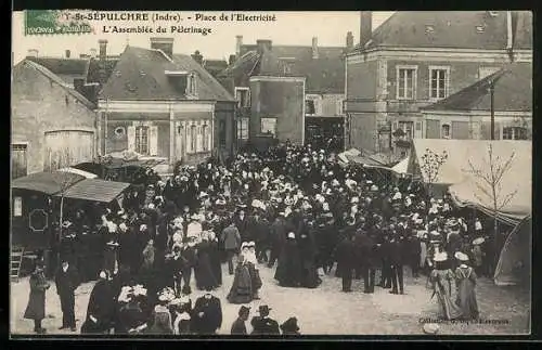 AK St-Sépulchre /Indre, Place de l`Electricité, L`Assemblage du Pélerinage
