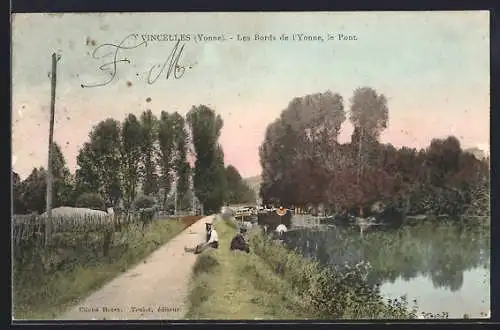 AK Vincelles /Yonne, Les Bords de l`Yonne, le Pont