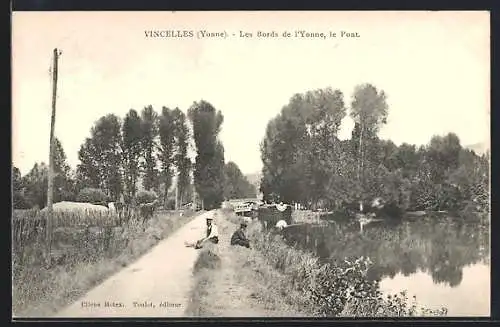 AK Vincelles /Yonne, Les Bords de l`Yonne, le Pont