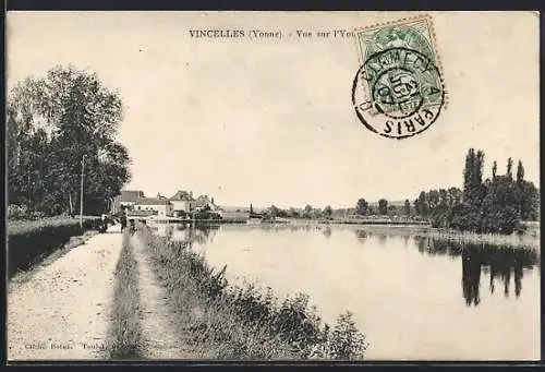 AK Vincelles /Yonne, Vue sur l`Yonne