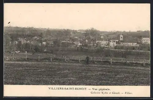AK Villiers-Saint-Benoît, Vue générale du village et des champs environnants