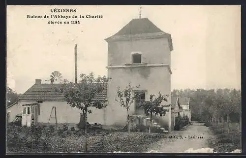 AK Lézinnes, Ruines de l`abbaye de la Charité élevée en 1184