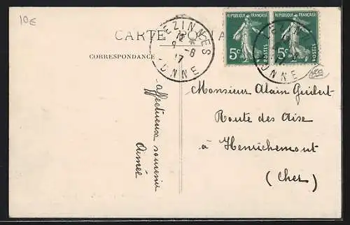 AK Lézinnes, Ruines de l`abbaye de la Charité élevée en 1184