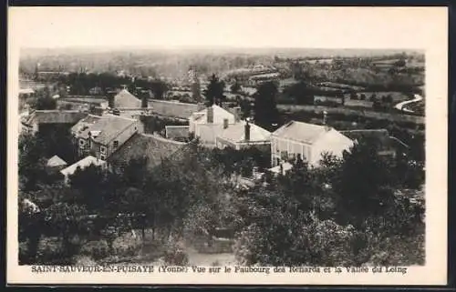 AK Saint-Sauveur-en-Puisaye /Yonne, Vue sur le Faubourg des Renards et la Vallée du Loing