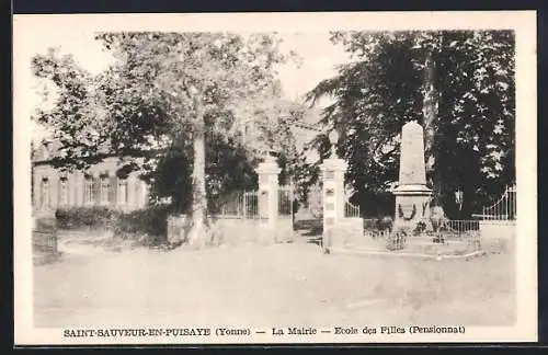 AK Saint-Sauveur-en-Puisaye /Yonne, La Mairie, École des Filles, Pensionnat