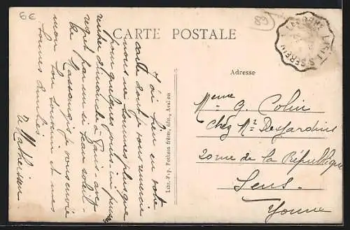 AK Massangis, L`Écluse avec un enfant jouant au bord de l`eau