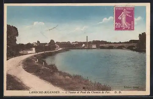 AK Laroche-Migennes, L`Yonne et Pont du Chemin de Fer