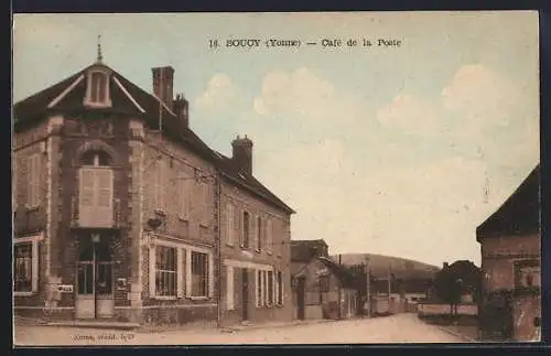AK Soucy /Yonne, Café de la Poste