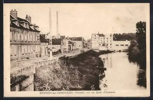 AK Brienon-sur-Armancon /Yonne, Le Quai d`Auxerre